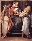 Enthroned Canvas Paintings - Madonna Enthroned between Two Saints